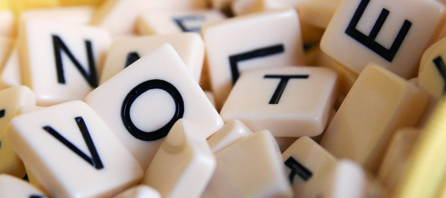 Vote Scrabble pieces